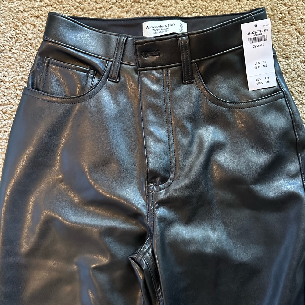 Abercrombie straight leg vegan leather pants